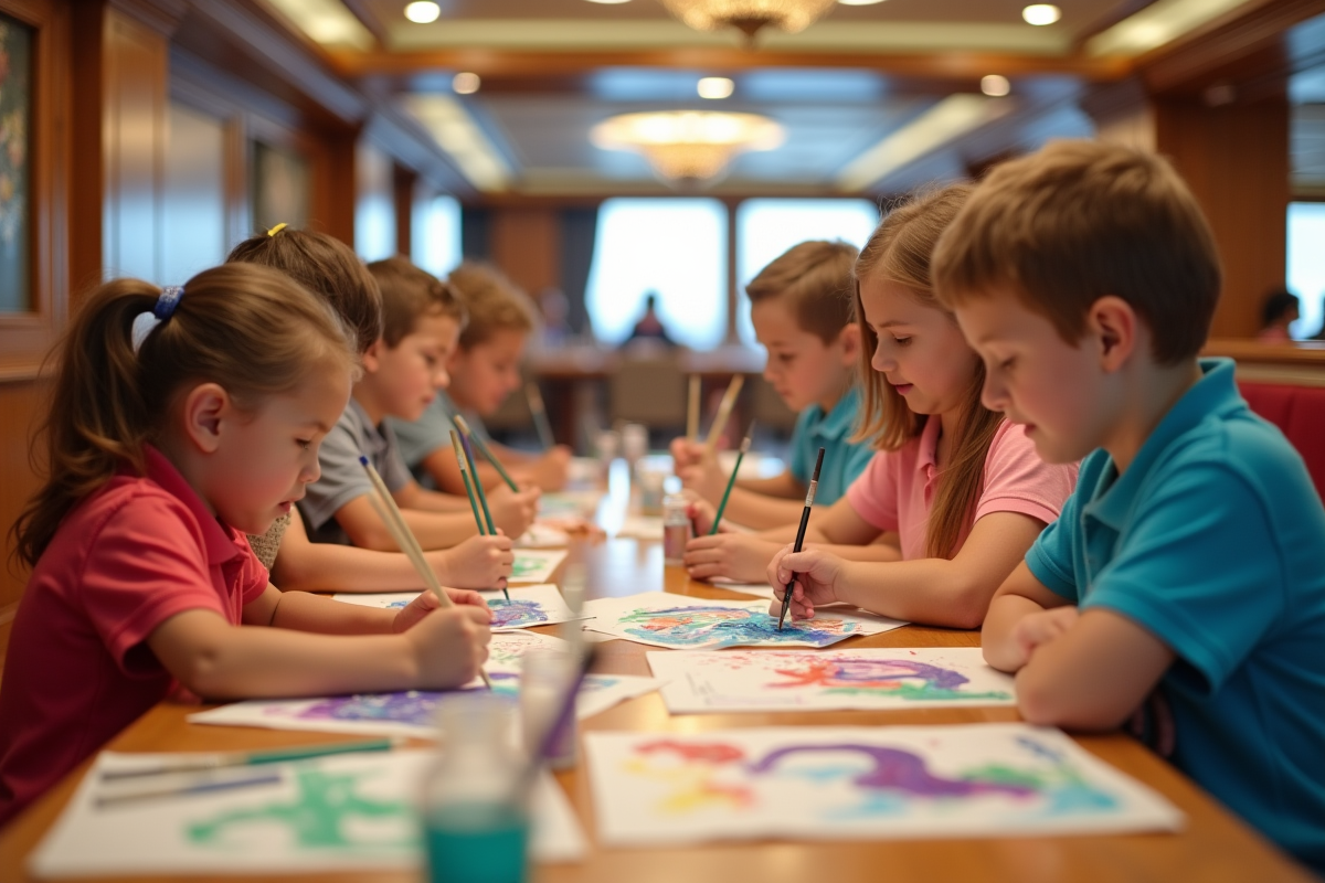 Enfants peignant lors d