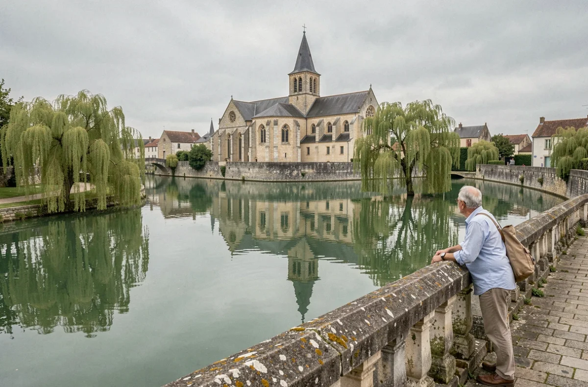 L'abbaye bénédictine de Brantôme et son reflet dans la rivière Dronne, surnommée la Venise du Périgord
