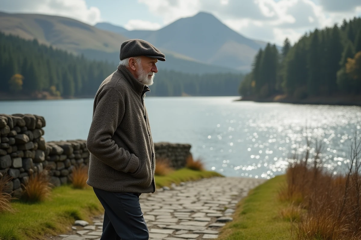 Homme âgé marchant près d