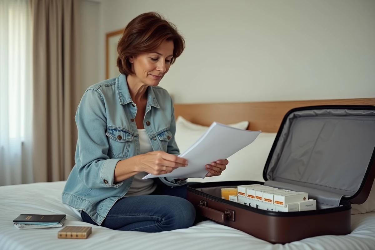 Femme vérifiant les quotas douaniers pour les cartouches de cigarettes achetées en Espagne