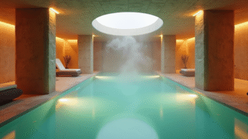 Spa intérieur haut de gamme dans le PasdeCalais avec eau turquoise