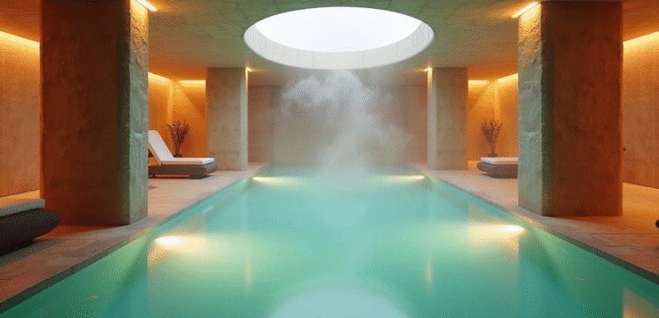 Spa intérieur haut de gamme dans le PasdeCalais avec eau turquoise